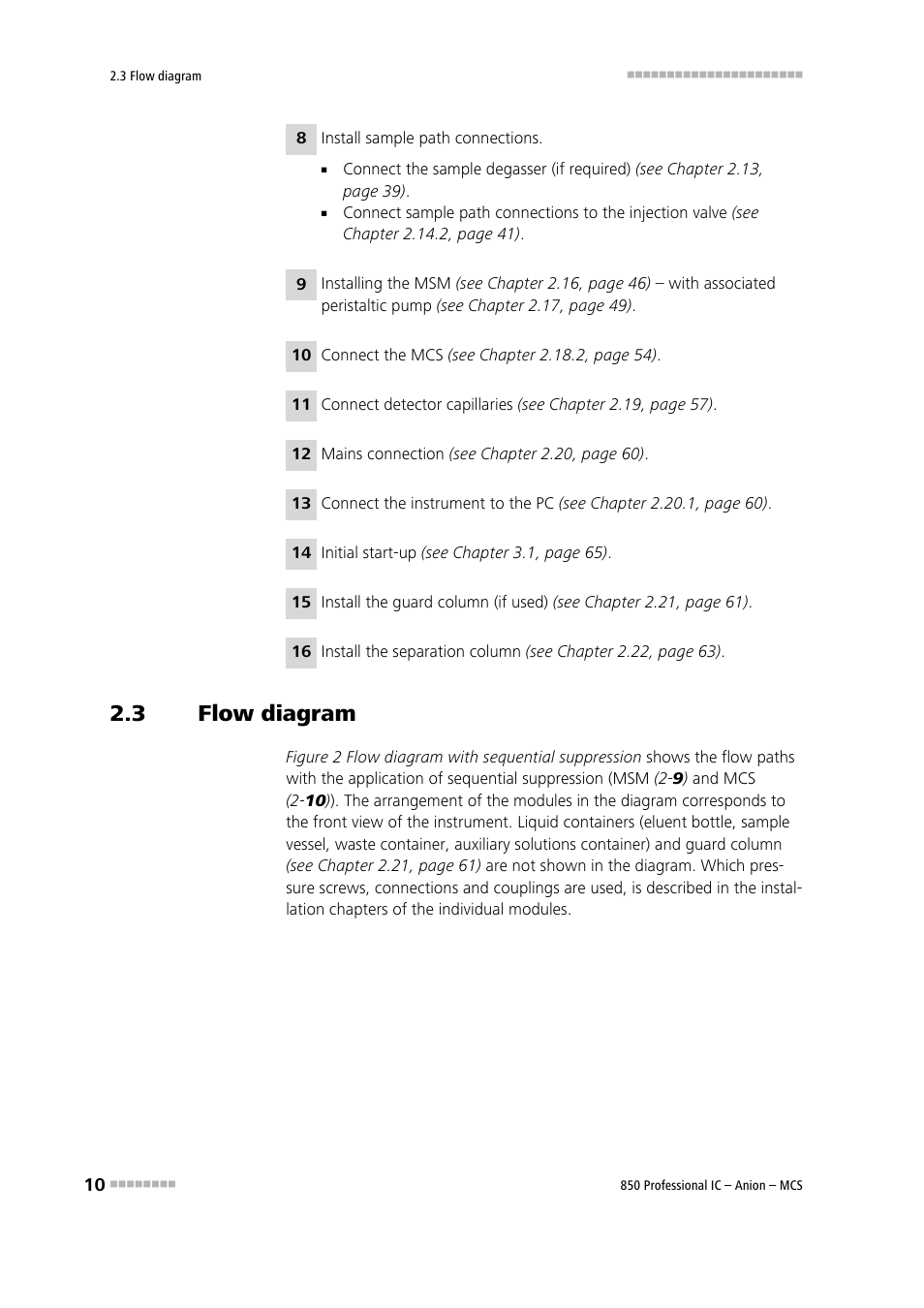 3 flow diagram, Flow diagram | Metrohm 850 Professional IC Anion MCS User Manual | Page 20 / 142