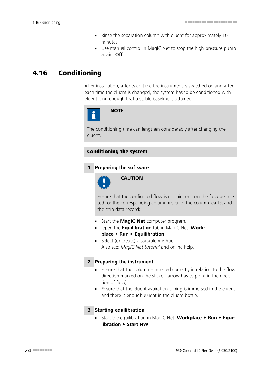 16 conditioning | Metrohm 930 Compact IC Flex Oven User Manual | Page 32 / 39