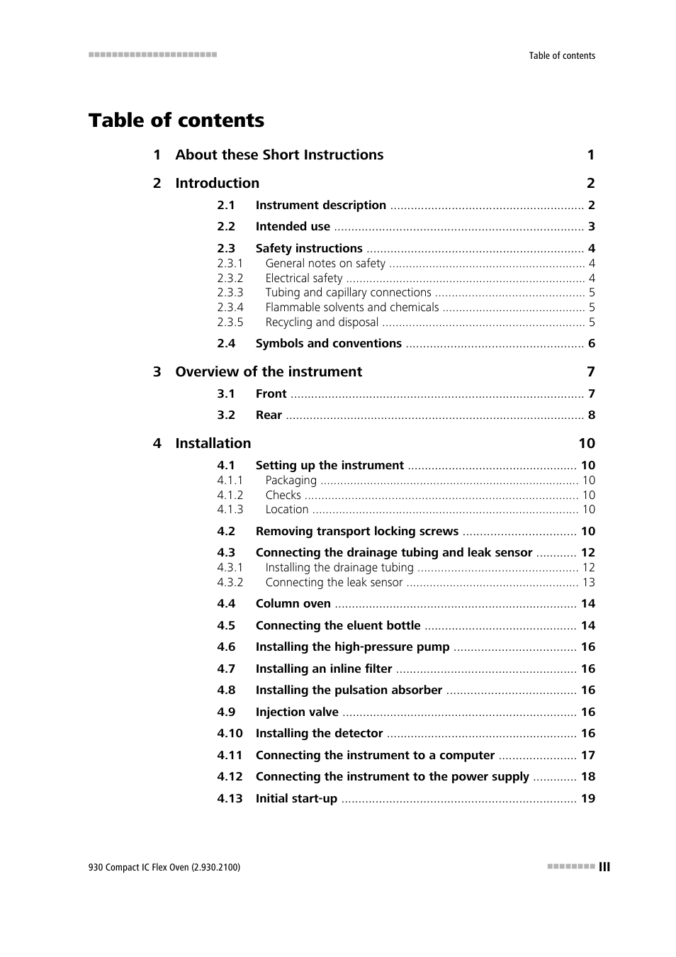 Metrohm 930 Compact IC Flex Oven User Manual | Page 5 / 39