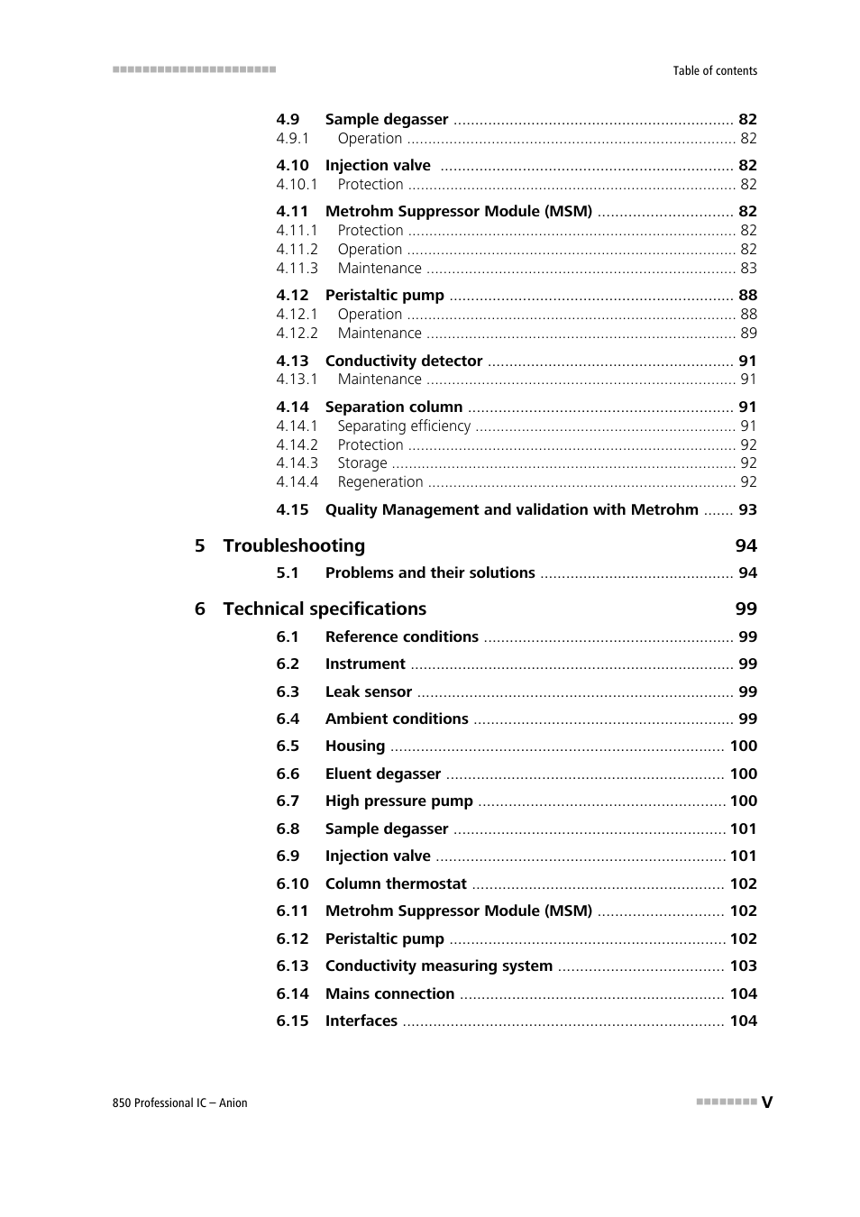 Metrohm 850 Professional IC Anion User Manual | Page 7 / 135