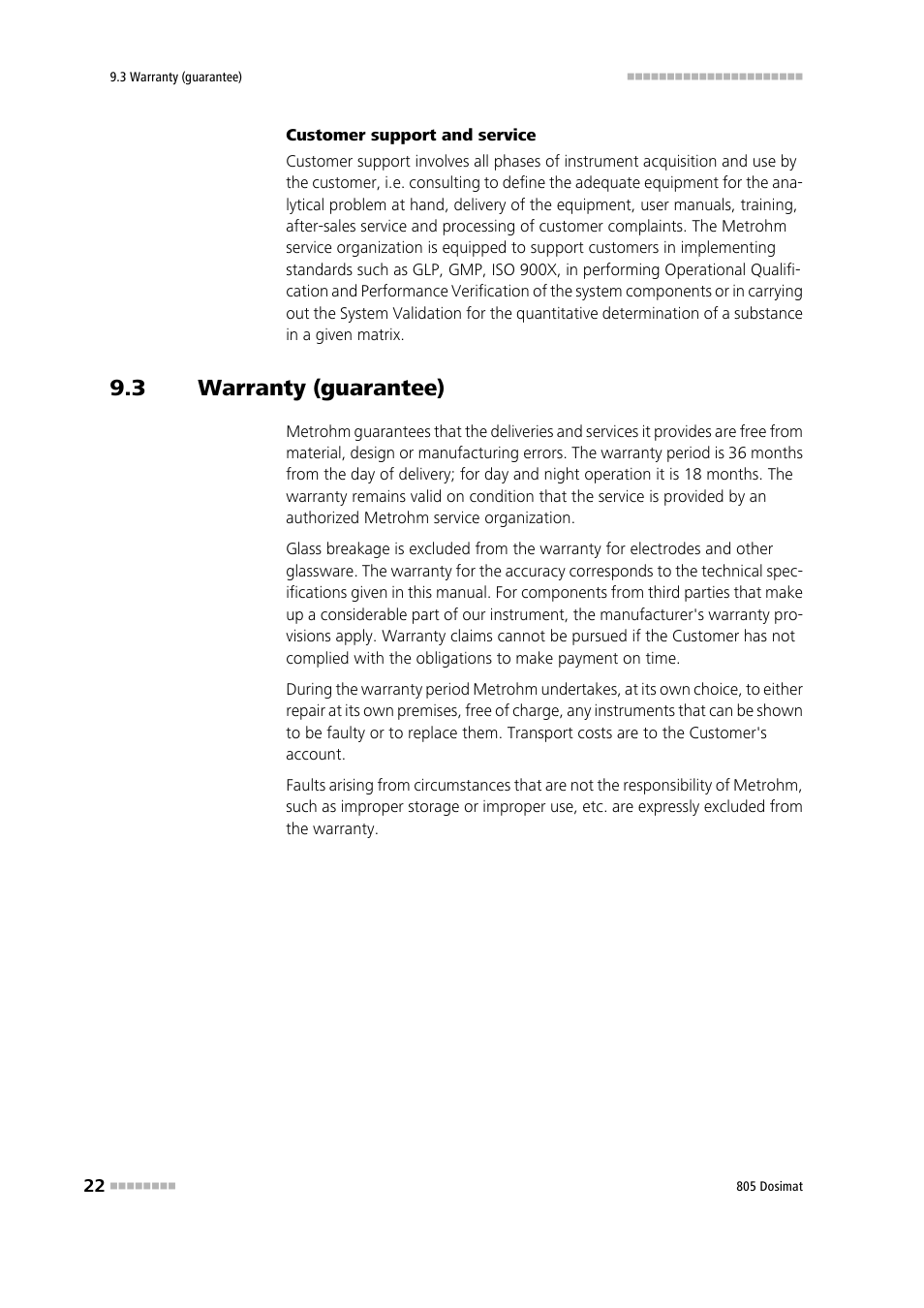 3 warranty (guarantee), Warranty (guarantee) | Metrohm 805 Dosimat User Manual | Page 30 / 34