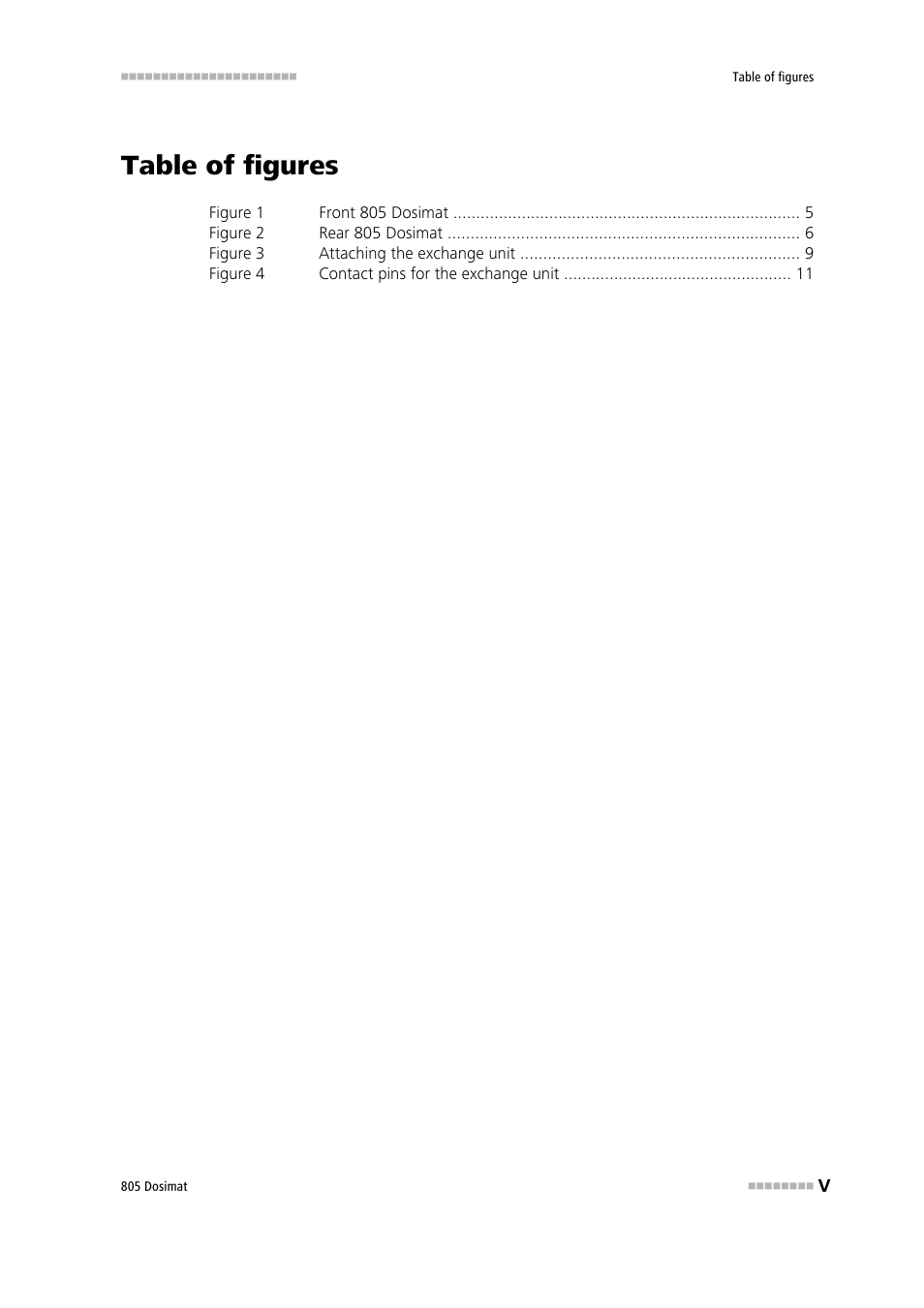 Table of figures | Metrohm 805 Dosimat User Manual | Page 7 / 34