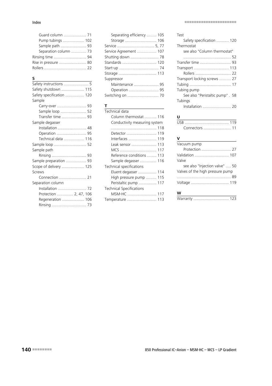 Metrohm 850 Professional IC Anion MSM-HC MCS LP-Gradient User Manual | Page 150 / 150