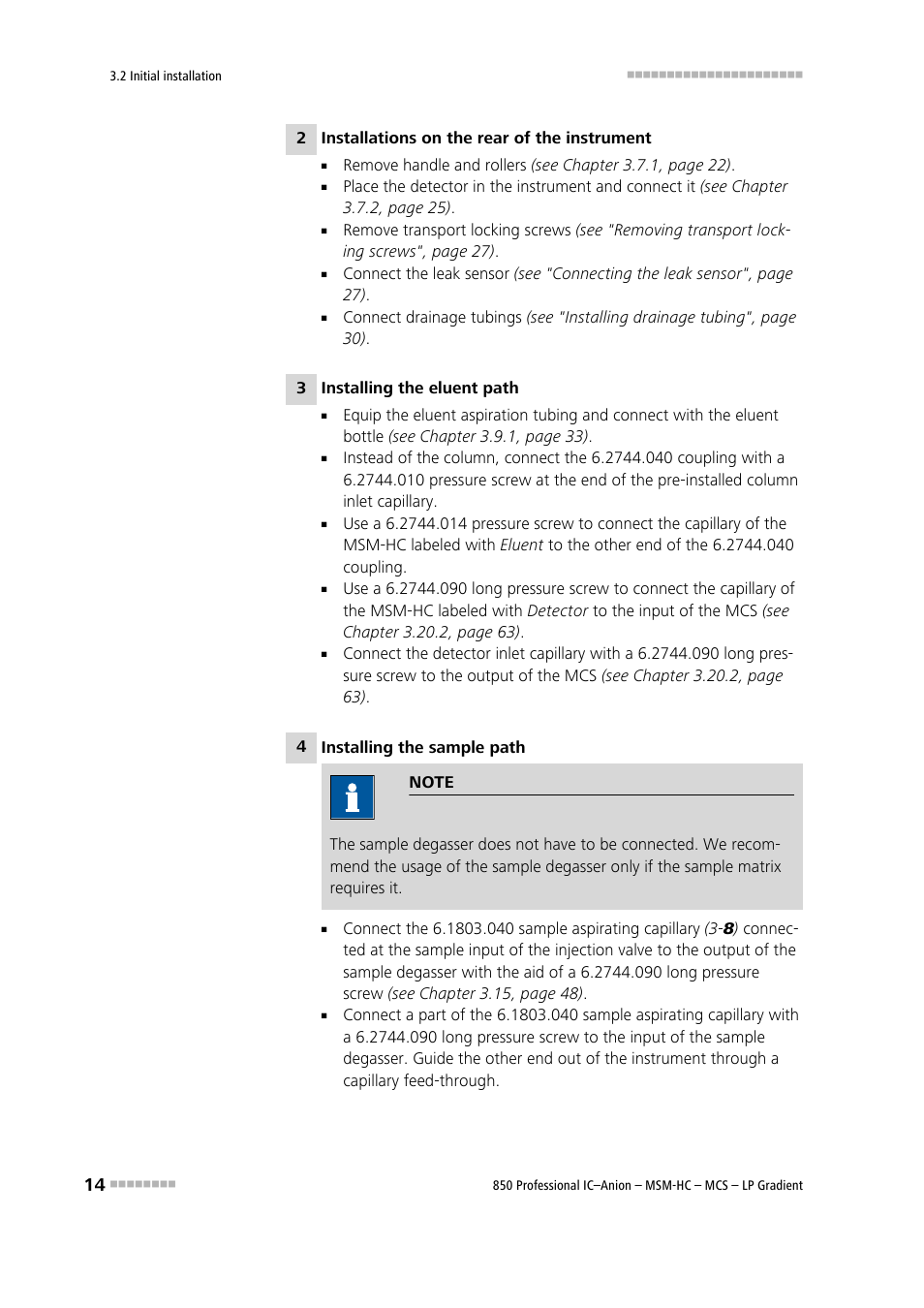 Metrohm 850 Professional IC Anion MSM-HC MCS LP-Gradient User Manual | Page 24 / 150