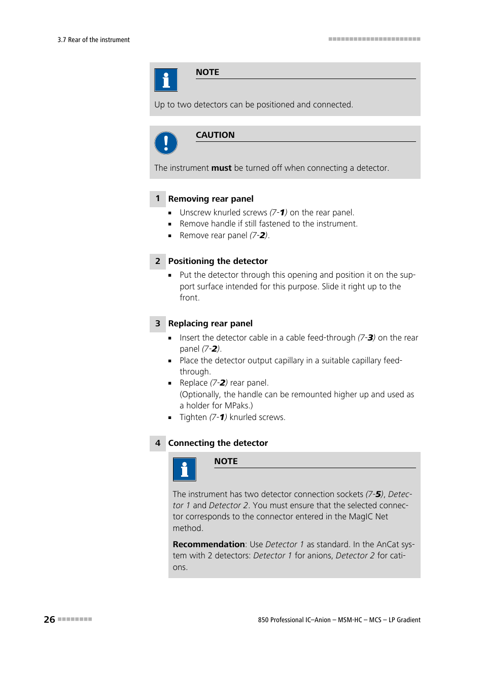 Metrohm 850 Professional IC Anion MSM-HC MCS LP-Gradient User Manual | Page 36 / 150