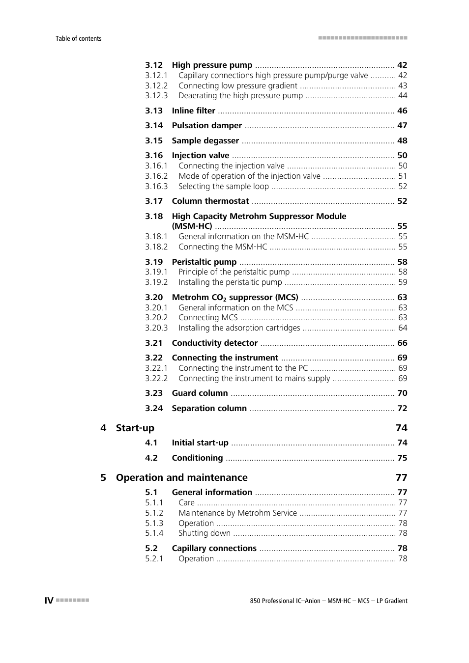 Metrohm 850 Professional IC Anion MSM-HC MCS LP-Gradient User Manual | Page 6 / 150