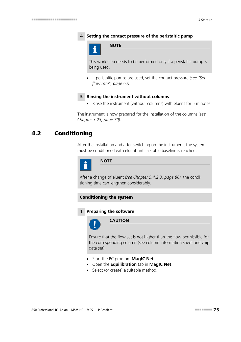 2 conditioning, Conditioning | Metrohm 850 Professional IC Anion MSM-HC MCS LP-Gradient User Manual | Page 85 / 150