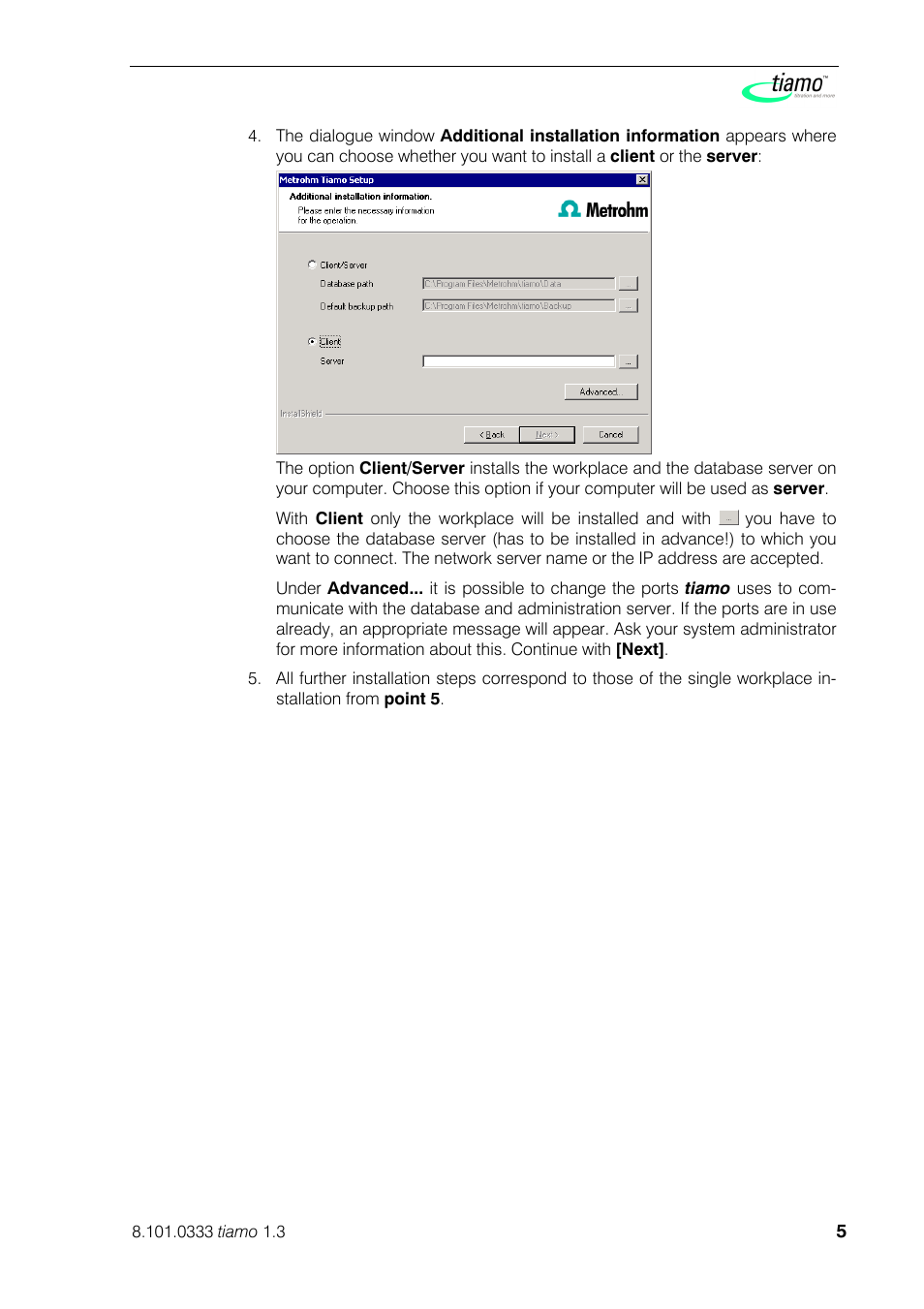 Metrohm tiamo 1.3 Installation User Manual | Page 5 / 9