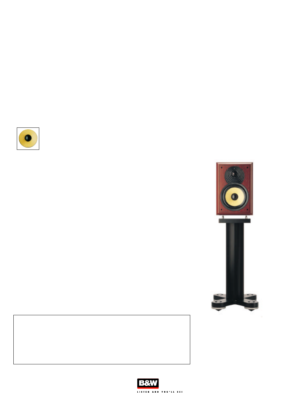 Bowers & Wilkins CDM 2 User Manual | 1 page