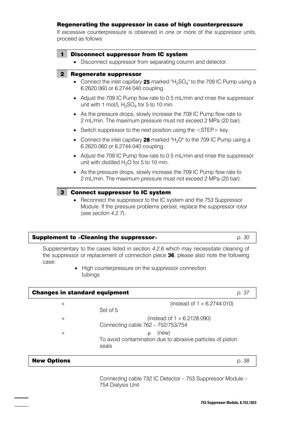 Metrohm 753 Suppressor Module Supplement User Manual | Page 2 / 2