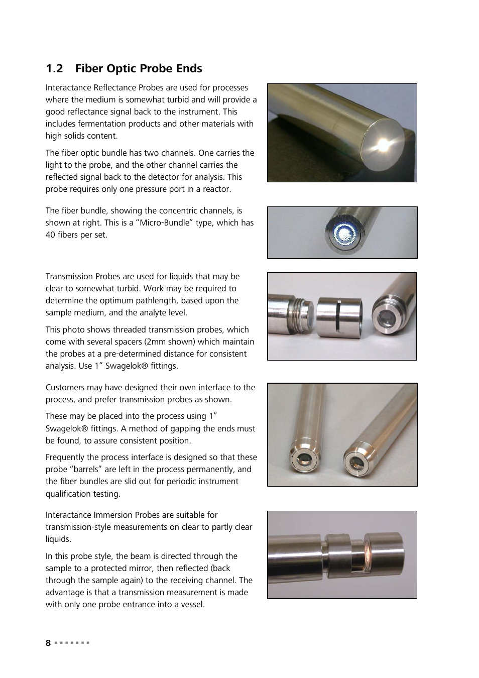 2 fiber optic probe ends, Fiber optic probe ends | Metrohm NIRS XDS Process Analyzer – MicroBundle User Manual | Page 10 / 114