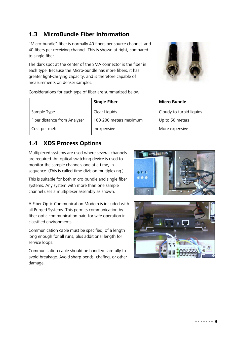 3 microbundle fiber information, 4 xds process options, Microbundle fiber information | Xds process options | Metrohm NIRS XDS Process Analyzer – MicroBundle User Manual | Page 11 / 114