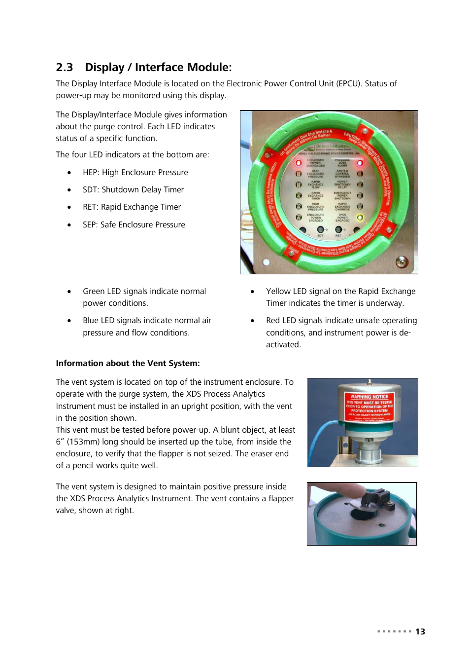 3 display / interface module, Display / interface module | Metrohm NIRS XDS Process Analyzer – MicroBundle User Manual | Page 15 / 114