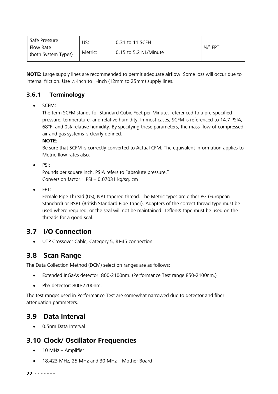 1 terminology, 7 i/o connection, 8 scan range | 9 data interval, 10 clock/ oscillator frequencies, Terminology, I/o connection, Scan range, Data interval, Clock/ oscillator frequencies | Metrohm NIRS XDS Process Analyzer – MicroBundle User Manual | Page 24 / 114