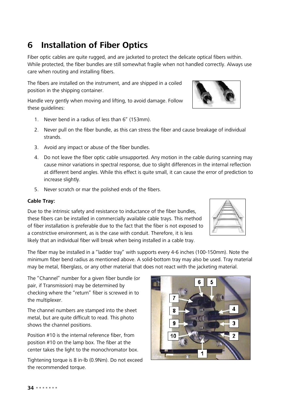 6 installation of fiber optics, Installation of fiber optics, 6installation of fiber optics | Metrohm NIRS XDS Process Analyzer – MicroBundle User Manual | Page 36 / 114