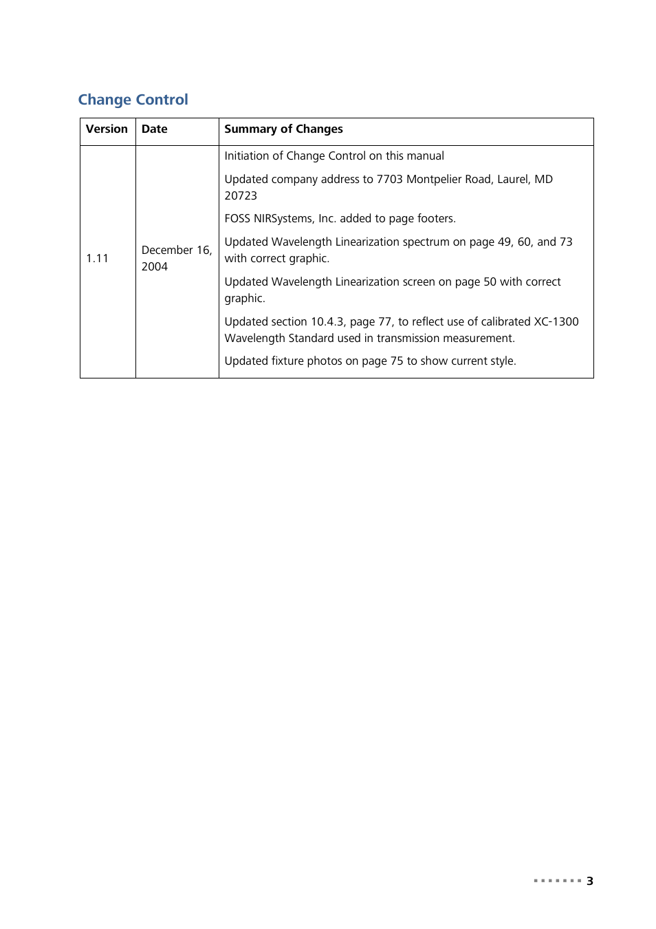 Change control | Metrohm NIRS XDS Process Analyzer – MicroBundle User Manual | Page 5 / 114