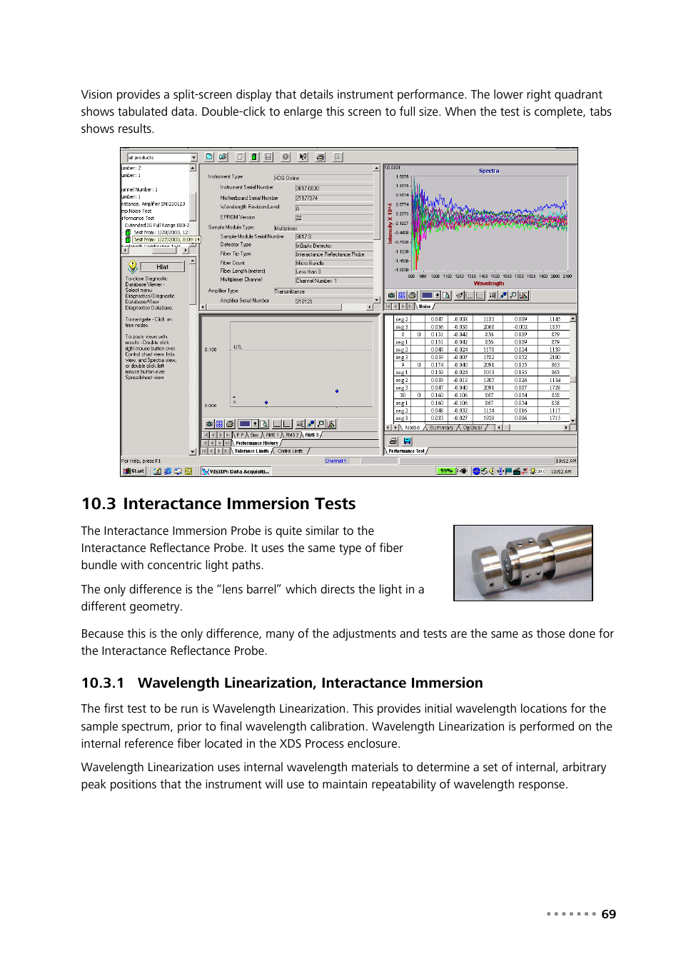 3 interactance immersion tests, 1 wavelength linearization, interactance immersion, Interactance immersion tests | Wavelength linearization, interactance immersion | Metrohm NIRS XDS Process Analyzer – MicroBundle User Manual | Page 71 / 114