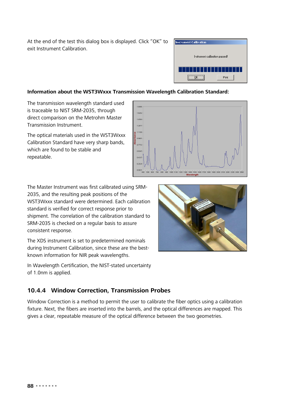 4 window correction, transmission probes, Window correction, transmission probes | Metrohm NIRS XDS Process Analyzer – MicroBundle User Manual | Page 90 / 114