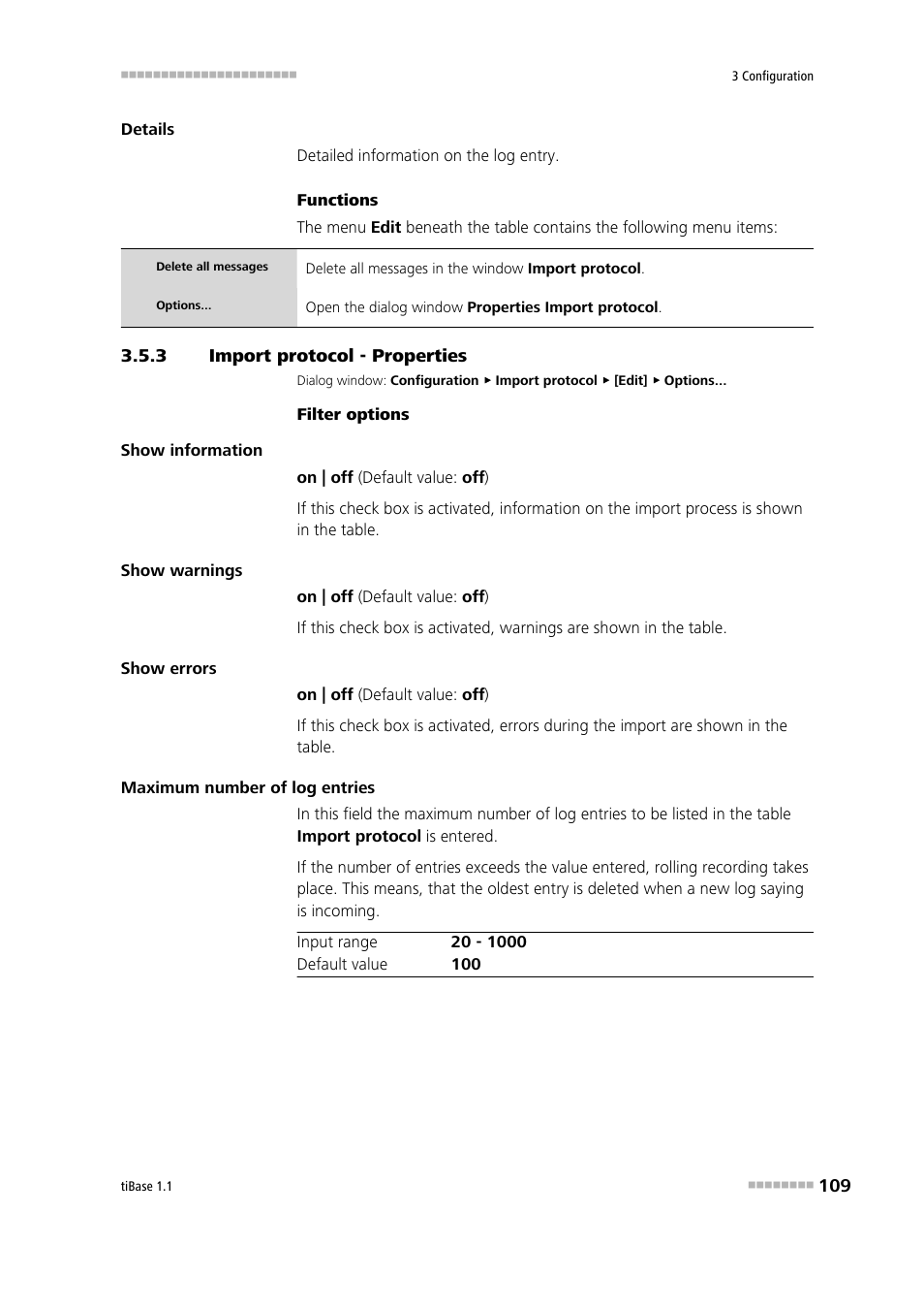 3 import protocol - properties, Import protocol - properties | Metrohm tiBase 1.1 User Manual | Page 117 / 349