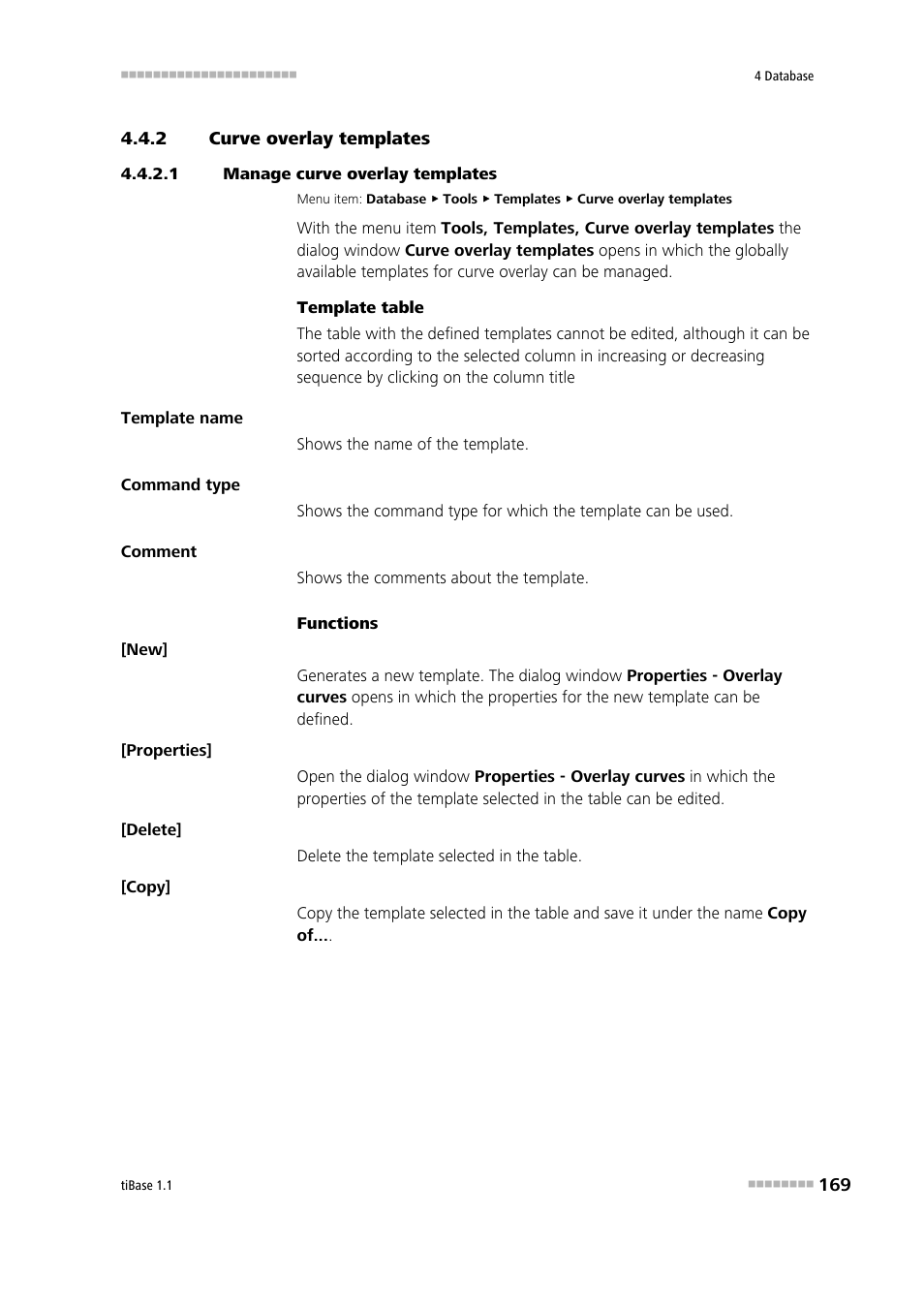 2 curve overlay templates, 1 manage curve overlay templates, Curve overlay templates | Editing curve overlay templates | Metrohm tiBase 1.1 User Manual | Page 177 / 349