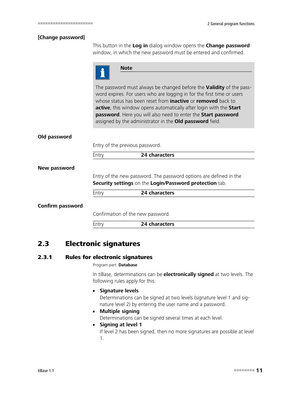 3 electronic signatures, 1 rules for electronic signatures, Electronic signatures | Rules for electronic signatures | Metrohm tiBase 1.1 User Manual | Page 19 / 349