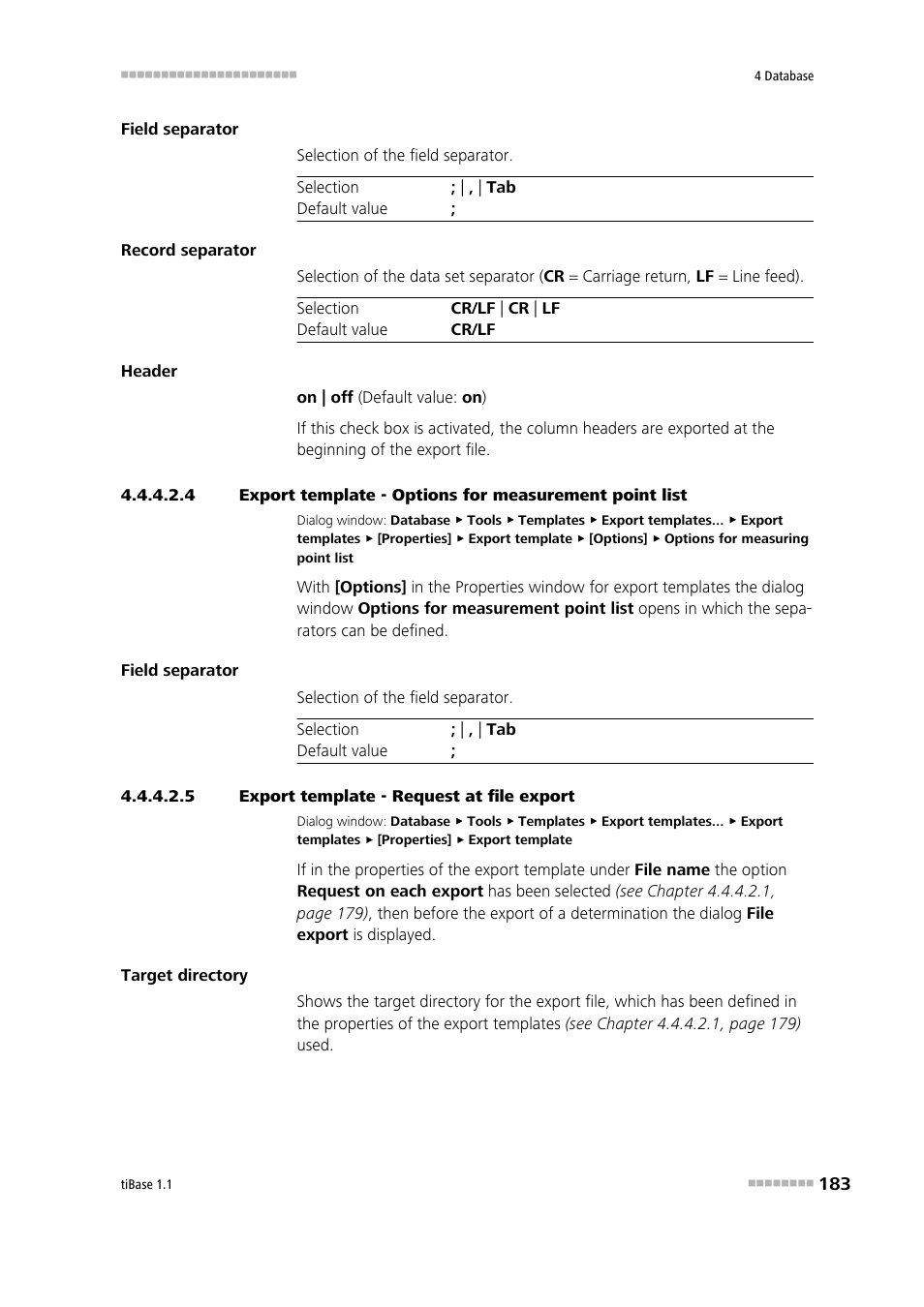 5 export template - request at file export | Metrohm tiBase 1.1 User Manual | Page 191 / 349