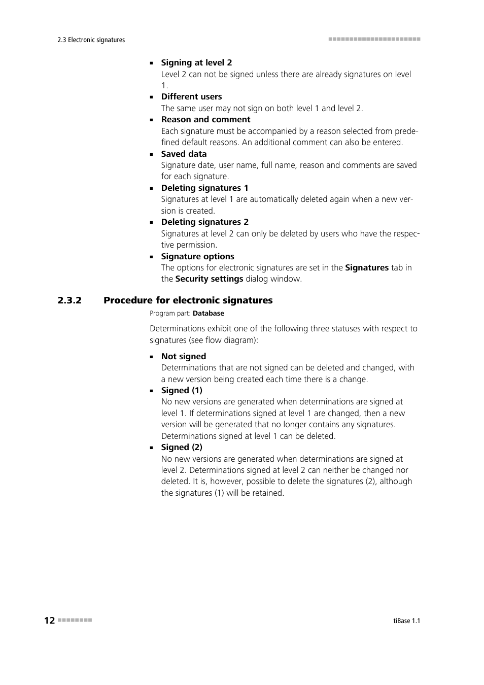 2 procedure for electronic signatures, Procedure for electronic signatures | Metrohm tiBase 1.1 User Manual | Page 20 / 349