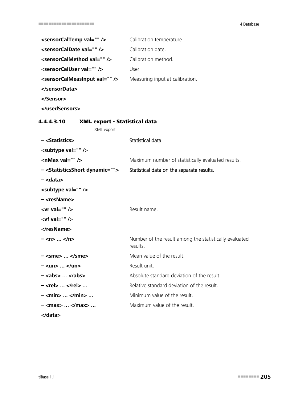 10 xml export - statistical data | Metrohm tiBase 1.1 User Manual | Page 213 / 349