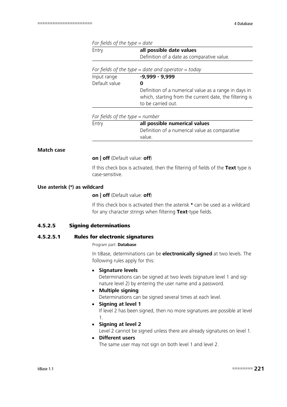 5 signing determinations, 1 rules for electronic signatures | Metrohm tiBase 1.1 User Manual | Page 229 / 349
