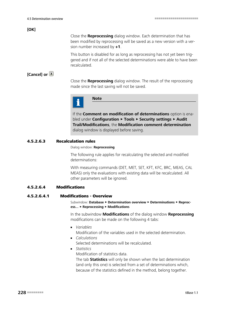 3 recalculation rules, 4 modifications, 1 modifications - overview | Metrohm tiBase 1.1 User Manual | Page 236 / 349