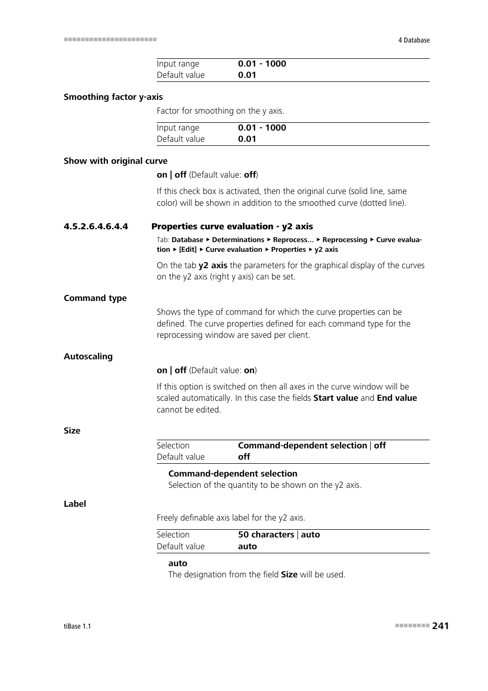 4 properties curve evaluation - y2 axis | Metrohm tiBase 1.1 User Manual | Page 249 / 349