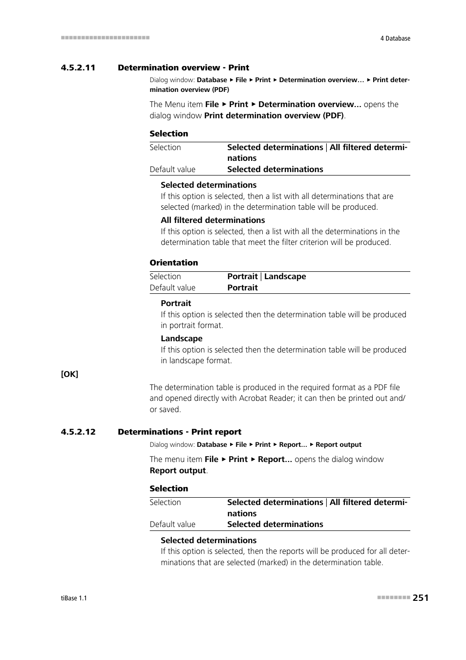 11 determination overview - print, 12 determinations - print report, Determination overview - print | Printing a report | Metrohm tiBase 1.1 User Manual | Page 259 / 349