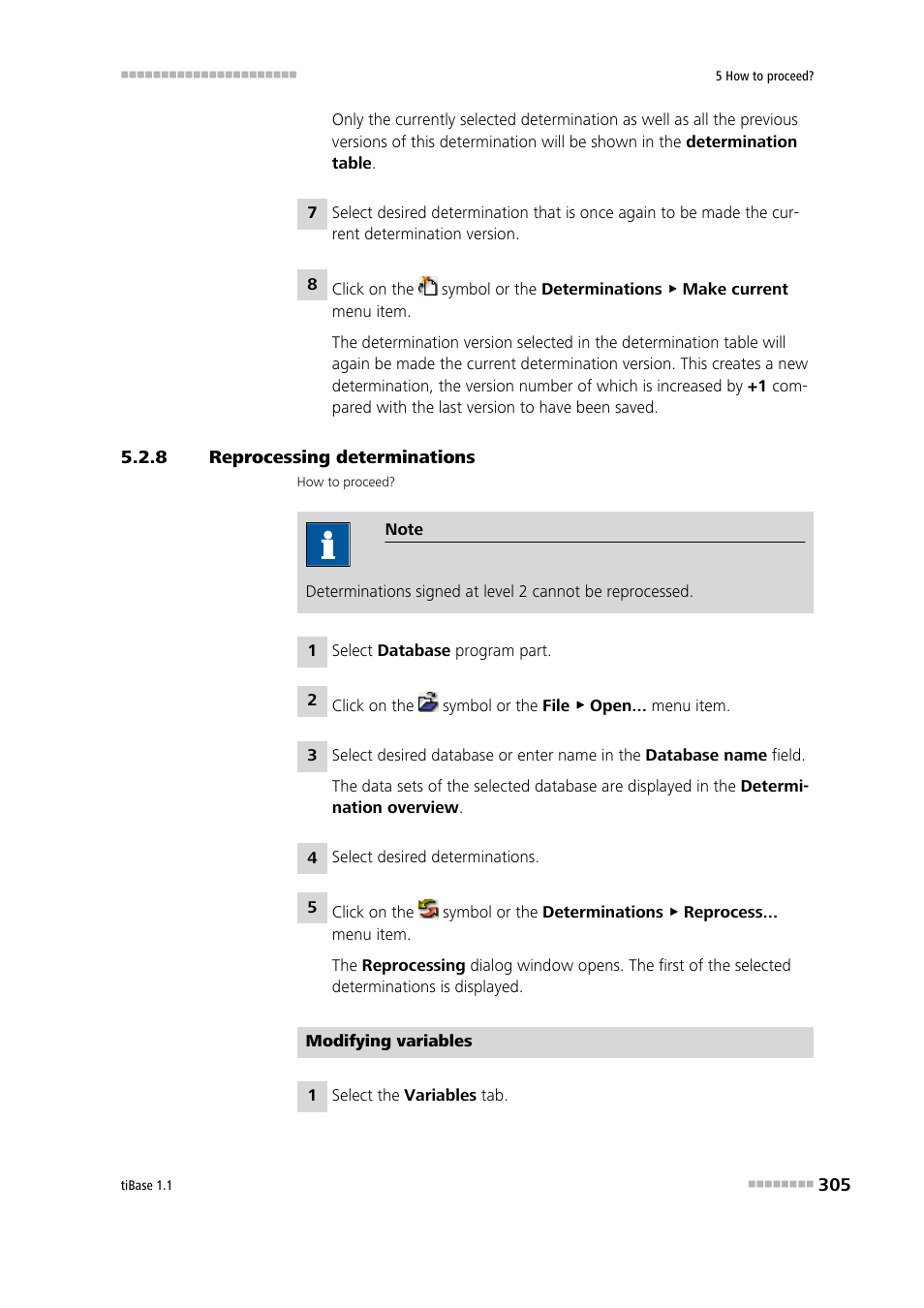 8 reprocessing determinations, Reprocessing determinations | Metrohm tiBase 1.1 User Manual | Page 313 / 349