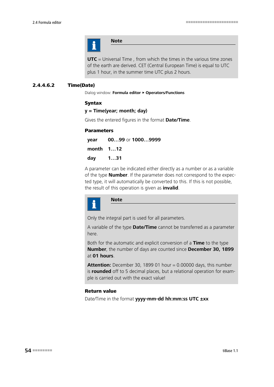 2 time(date), Time(date) | Metrohm tiBase 1.1 User Manual | Page 62 / 349