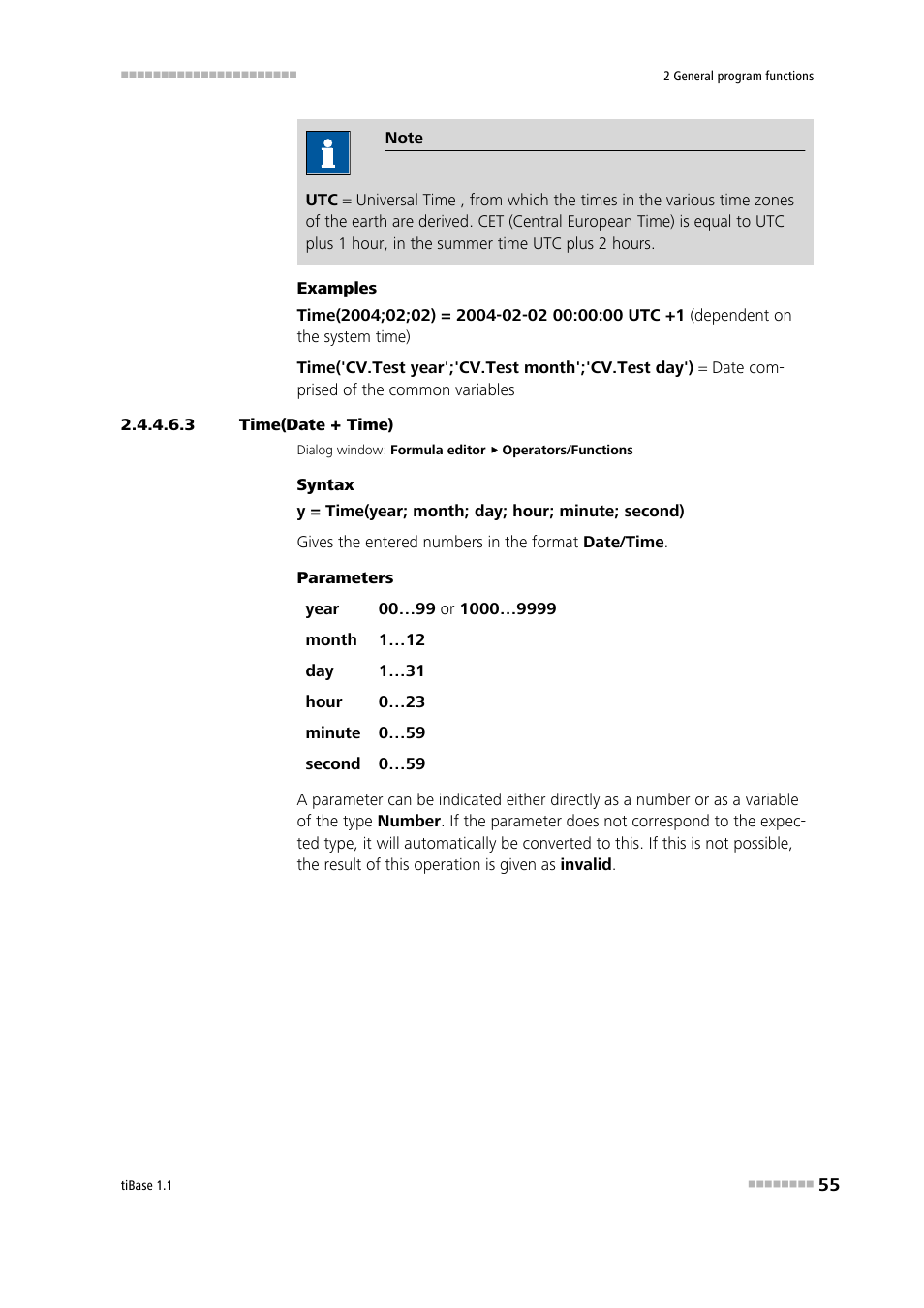 3 time(date + time), Time(date+time) | Metrohm tiBase 1.1 User Manual | Page 63 / 349