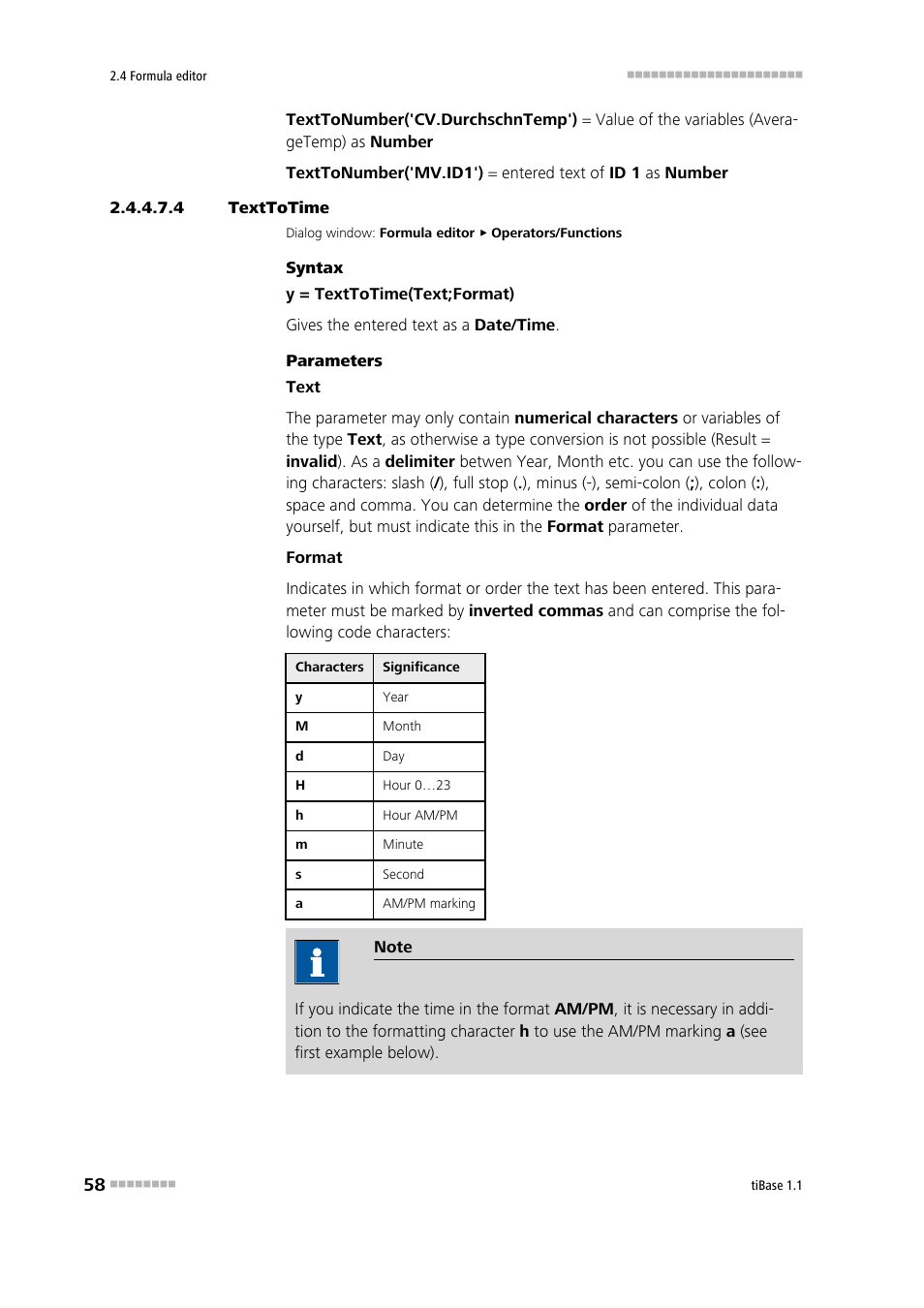 4 texttotime, Texttotime | Metrohm tiBase 1.1 User Manual | Page 66 / 349