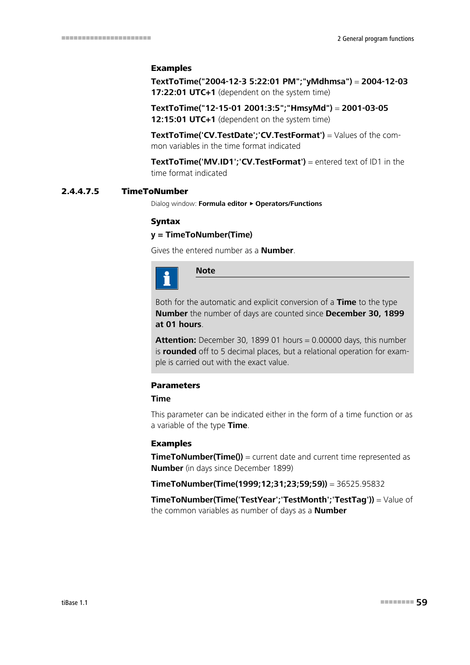 5 timetonumber, Timetonumber | Metrohm tiBase 1.1 User Manual | Page 67 / 349