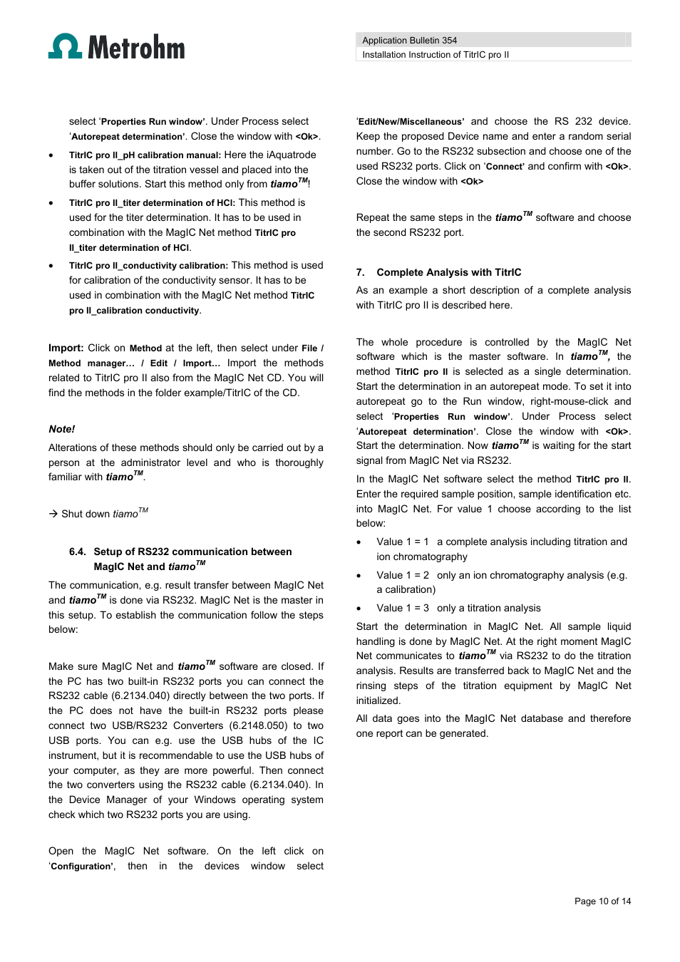 Metrohm TitrIC pro II User Manual | Page 10 / 14