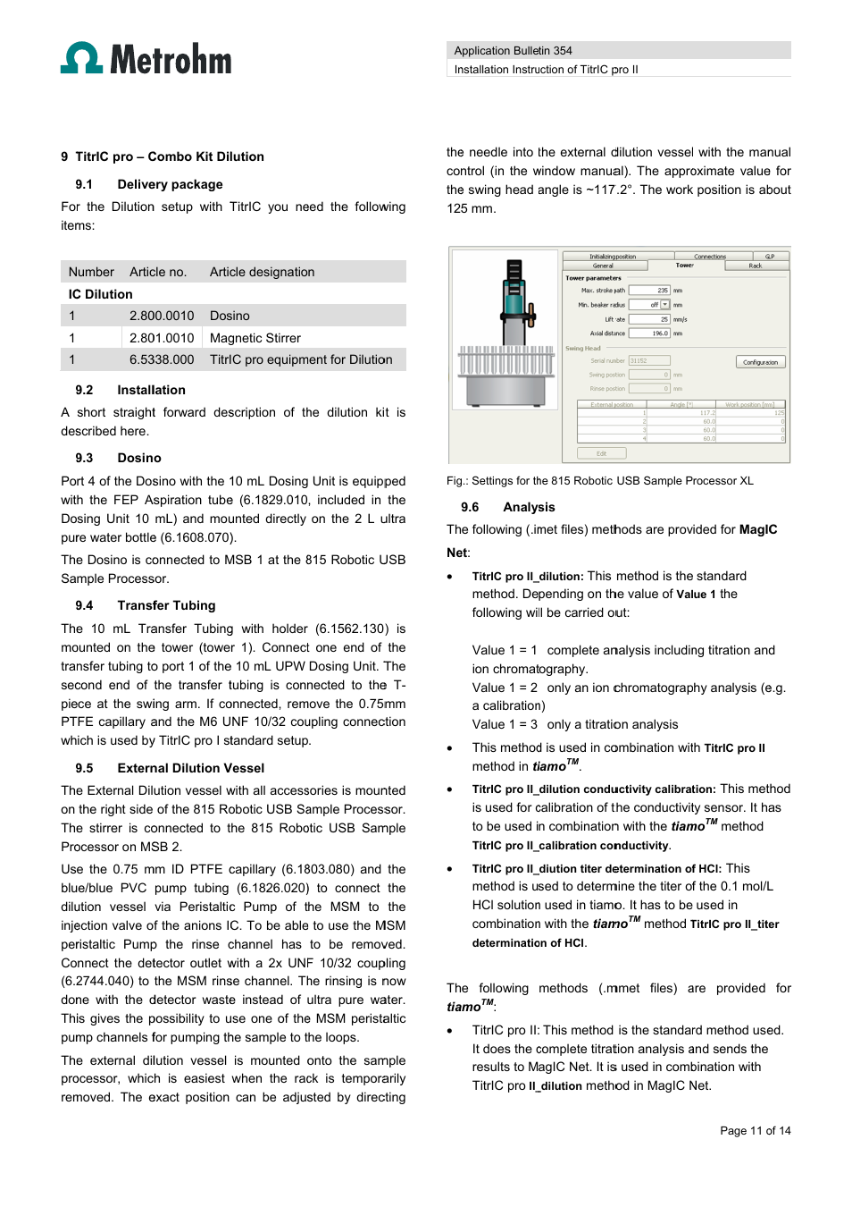 Metrohm TitrIC pro II User Manual | Page 11 / 14