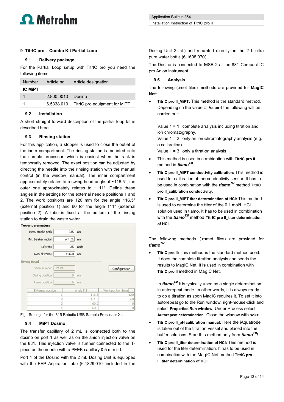 Metrohm TitrIC pro II User Manual | Page 13 / 14