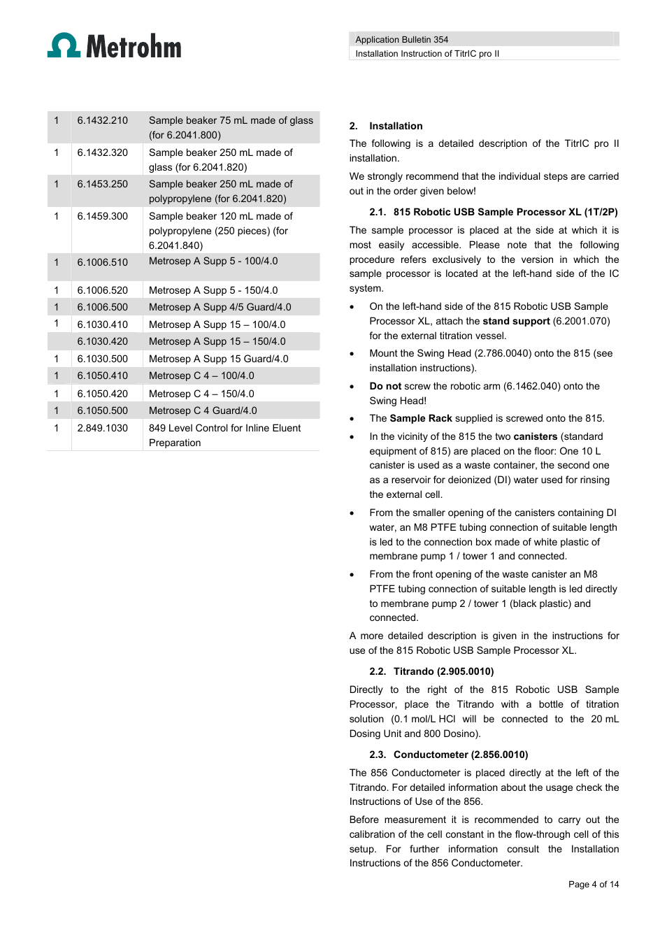 Metrohm TitrIC pro II User Manual | Page 4 / 14