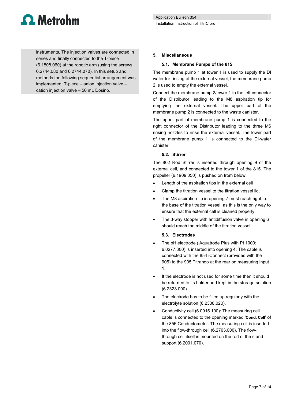 Metrohm TitrIC pro II User Manual | Page 7 / 14