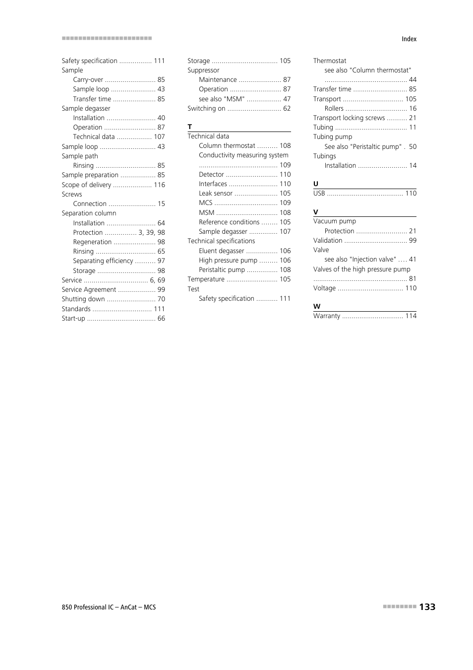 Metrohm 850 Professional IC AnCat MCS User Manual | Page 143 / 143