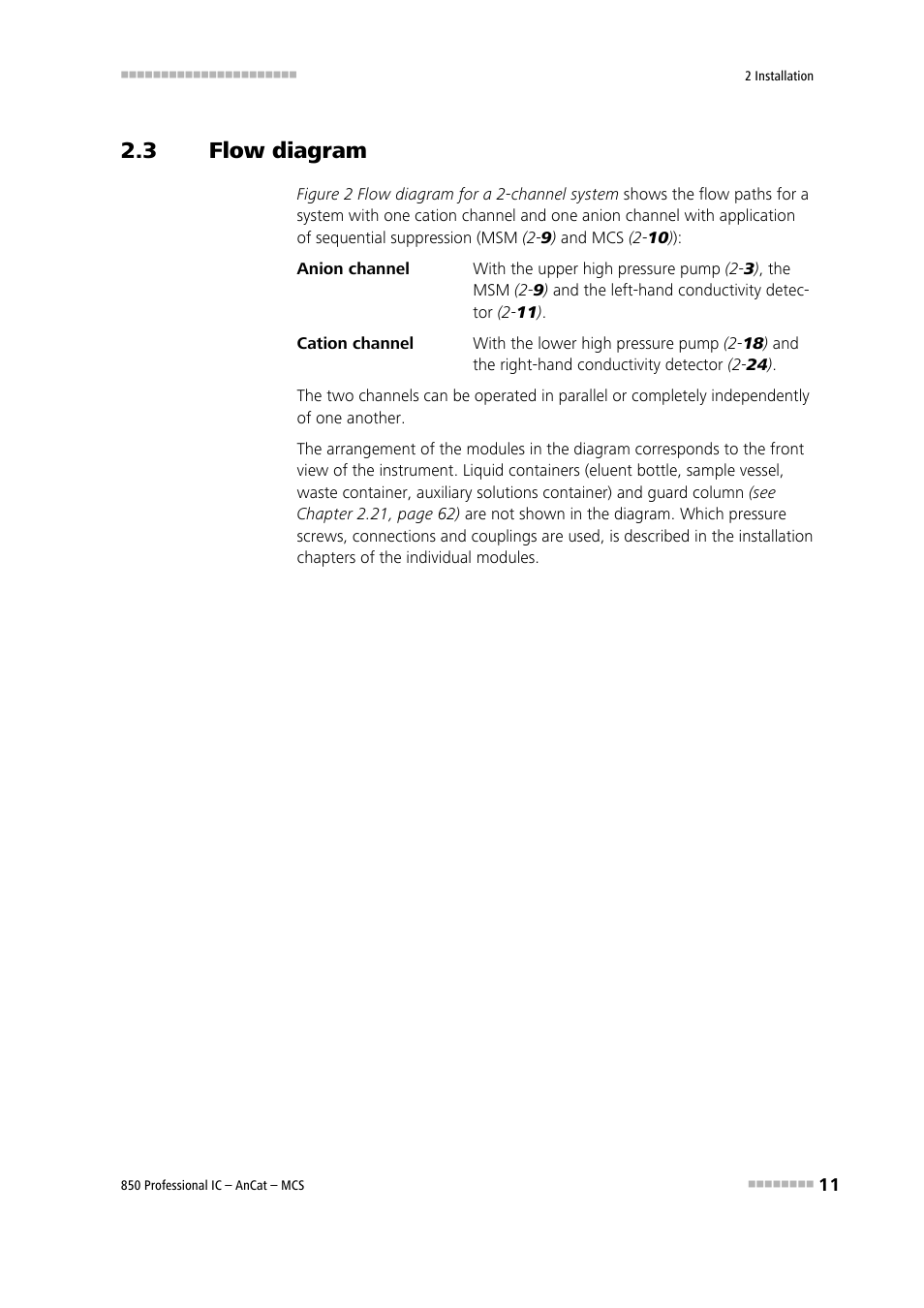 3 flow diagram, Flow diagram | Metrohm 850 Professional IC AnCat MCS User Manual | Page 21 / 143