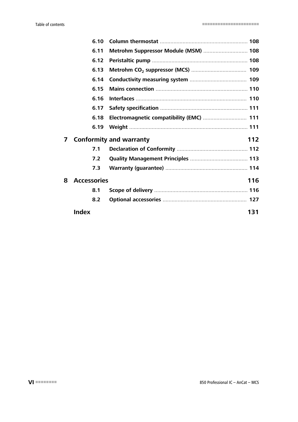 Metrohm 850 Professional IC AnCat MCS User Manual | Page 8 / 143