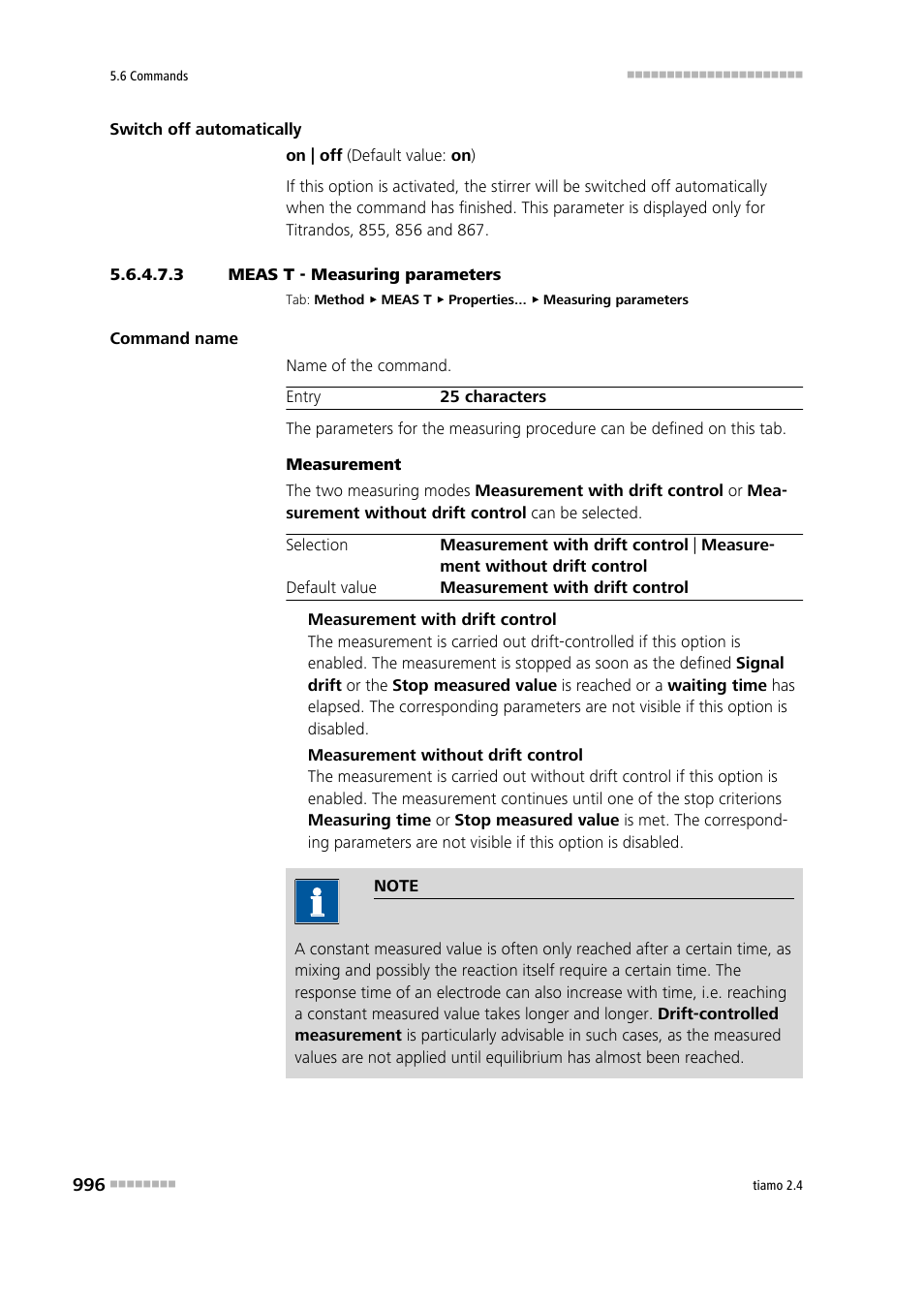 3 meas t - measuring parameters, Measuring parameters | Metrohm tiamo 2.4 Manual User Manual | Page 1012 / 1717