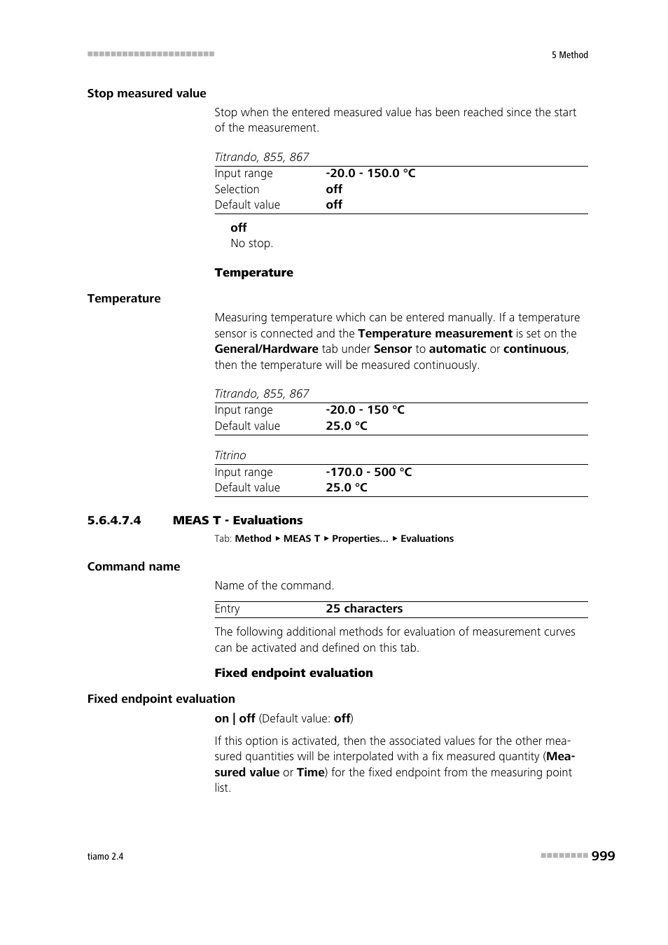 4 meas t - evaluations, Evaluations | Metrohm tiamo 2.4 Manual User Manual | Page 1015 / 1717