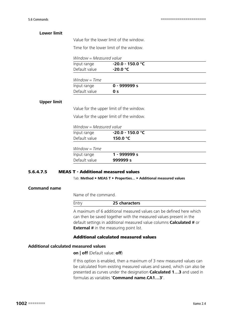 5 meas t - additional measured values, Additional measured values | Metrohm tiamo 2.4 Manual User Manual | Page 1018 / 1717