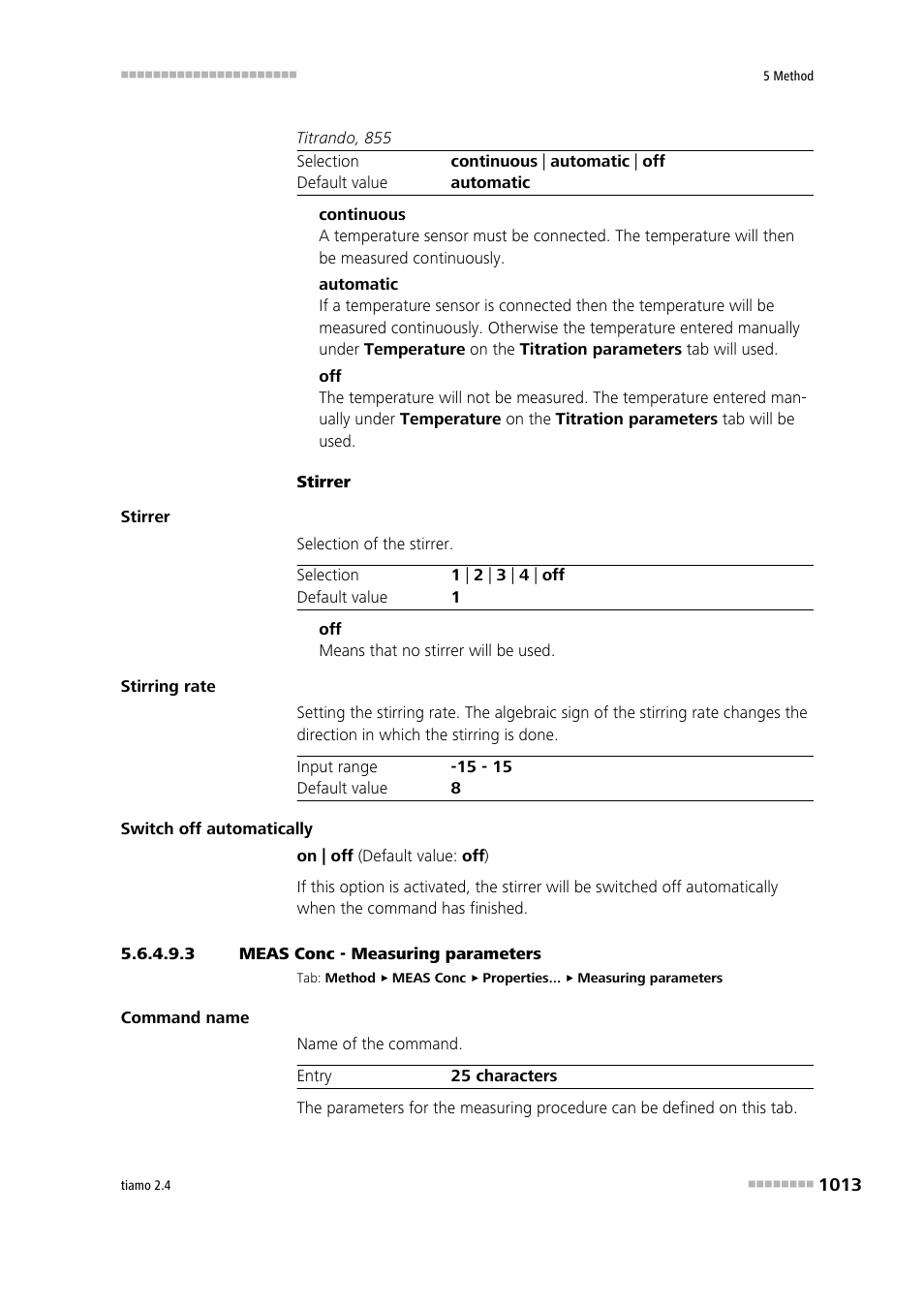 3 meas conc - measuring parameters | Metrohm tiamo 2.4 Manual User Manual | Page 1029 / 1717