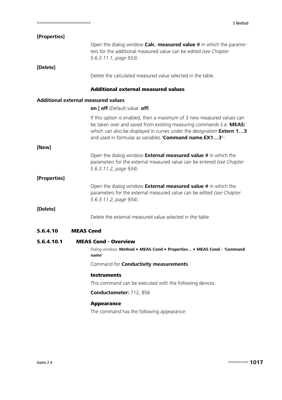 10 meas cond, 1 meas cond - overview, Meas cond | Metrohm tiamo 2.4 Manual User Manual | Page 1033 / 1717